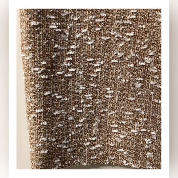 Escada Brown‎ White Tweed Pencil Skirt Classic Workwear Office Chic - Picture 5 of 8